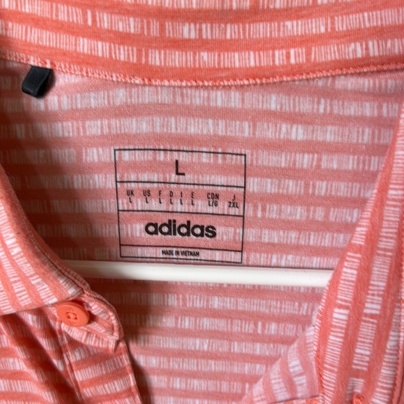 Adidas Orange Polo Shirt with Classic Collar Large - Picture 2 of 8